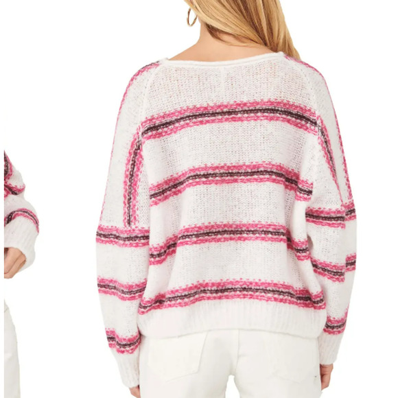 Free People Hockley Stripe Sweater in Evening Cream Peaches NEW WITH TAGS - Picture 2 of 9